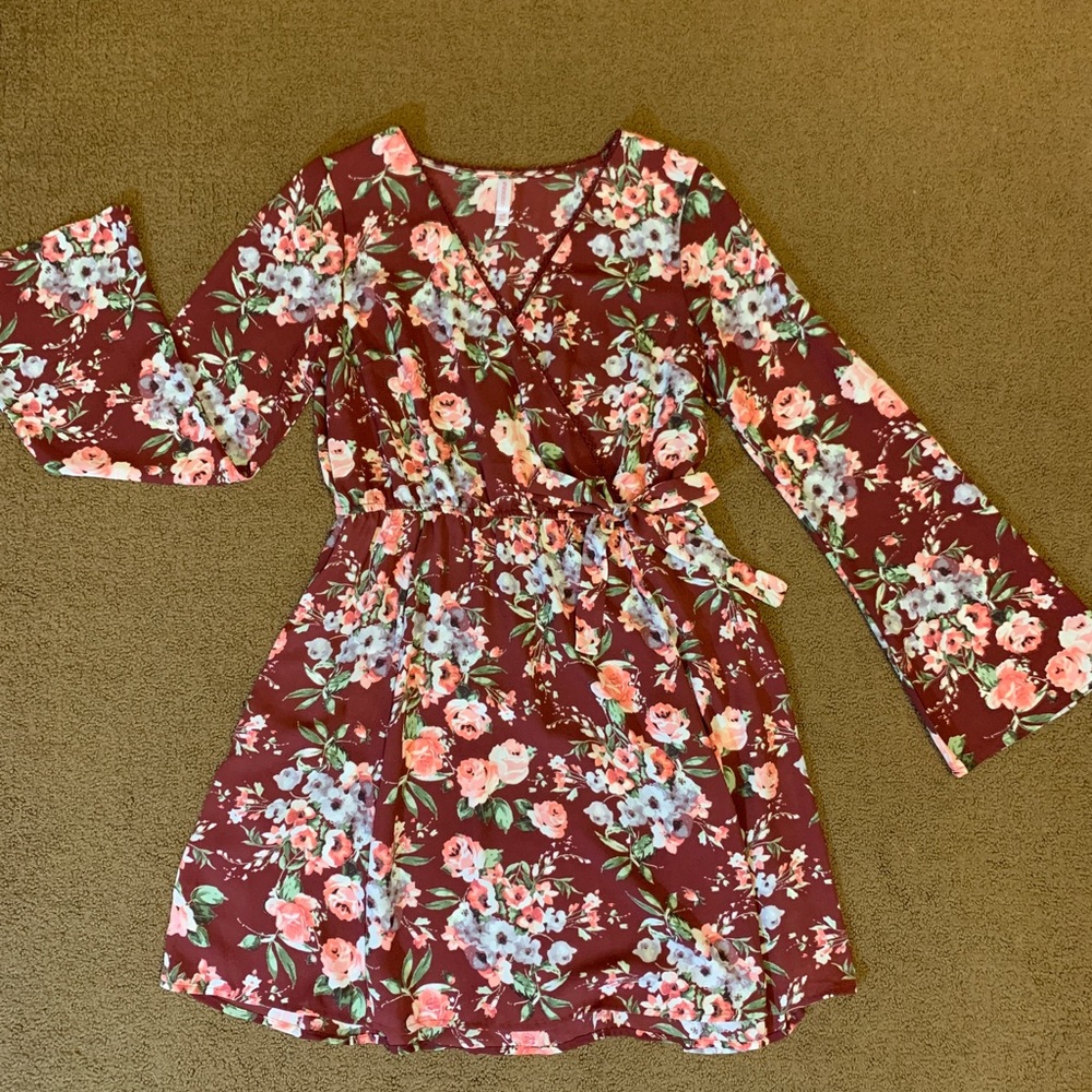 Xhileration (Target) Bell Sleeve Floral Dress